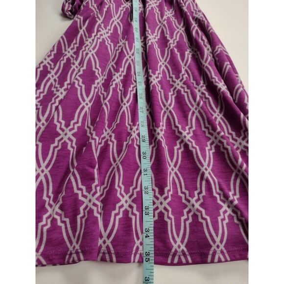 41 Hawthorn Wrap Dress Size Small Sleeveless Purple & Gray Geometric Travel - Picture 9 of 9